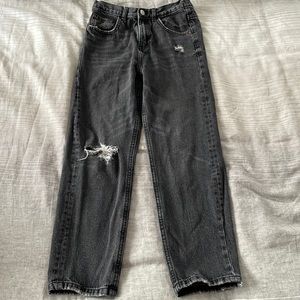 Zara Girl Black Mom Fit Distressed jeans size 11-12